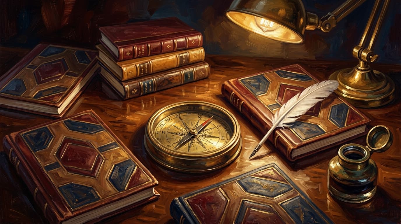 Painterly editorial illustration for "The four Ps on CLEP Principles of Marketing: product, price, place, promotion"