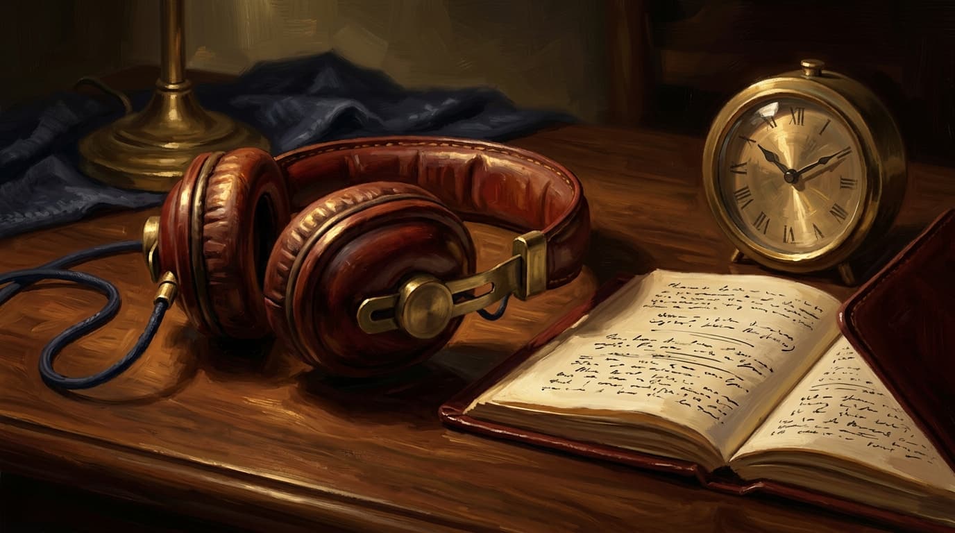 Painterly editorial illustration for "CLEP Spanish Language listening section: 40 percent of the exam, and where most students lose points"
