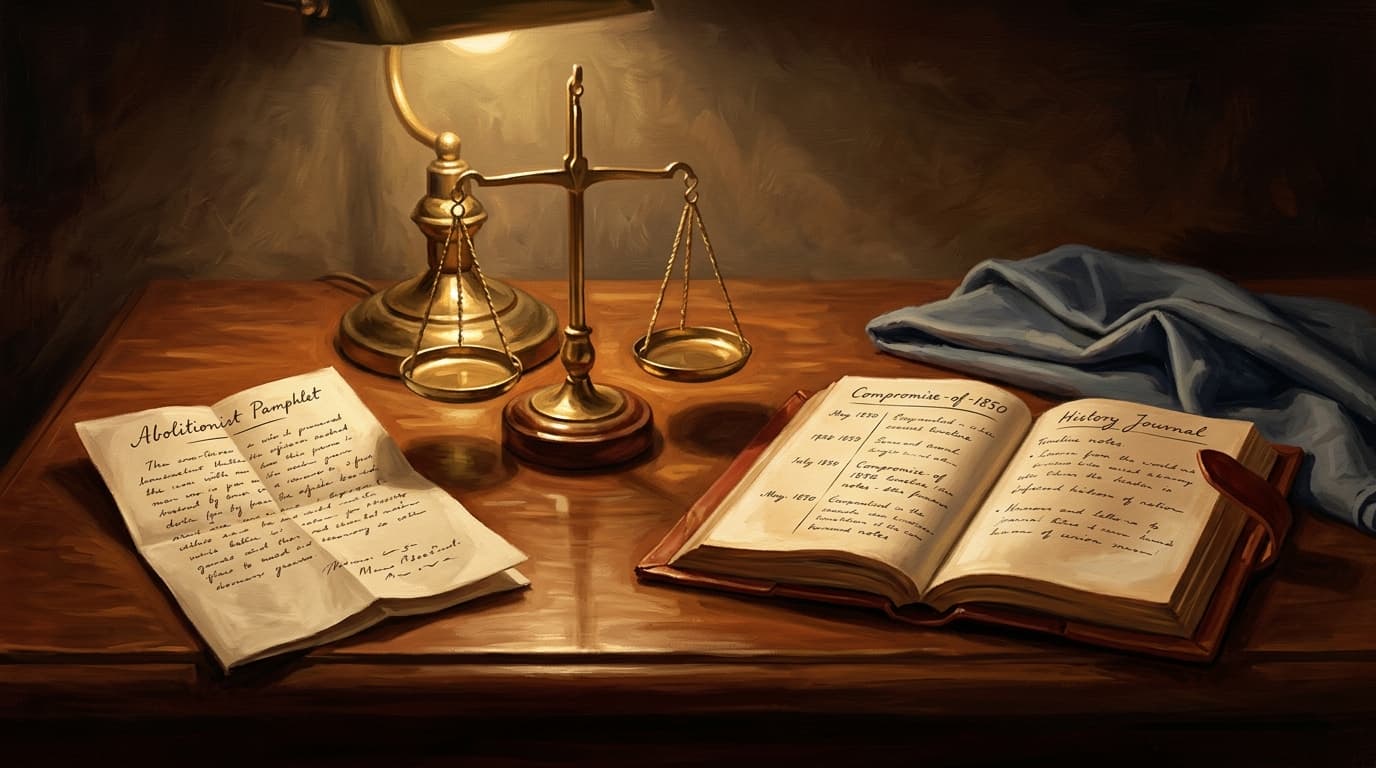 Painterly editorial illustration for "The antebellum period: 70 percent of the CLEP US History I exam"