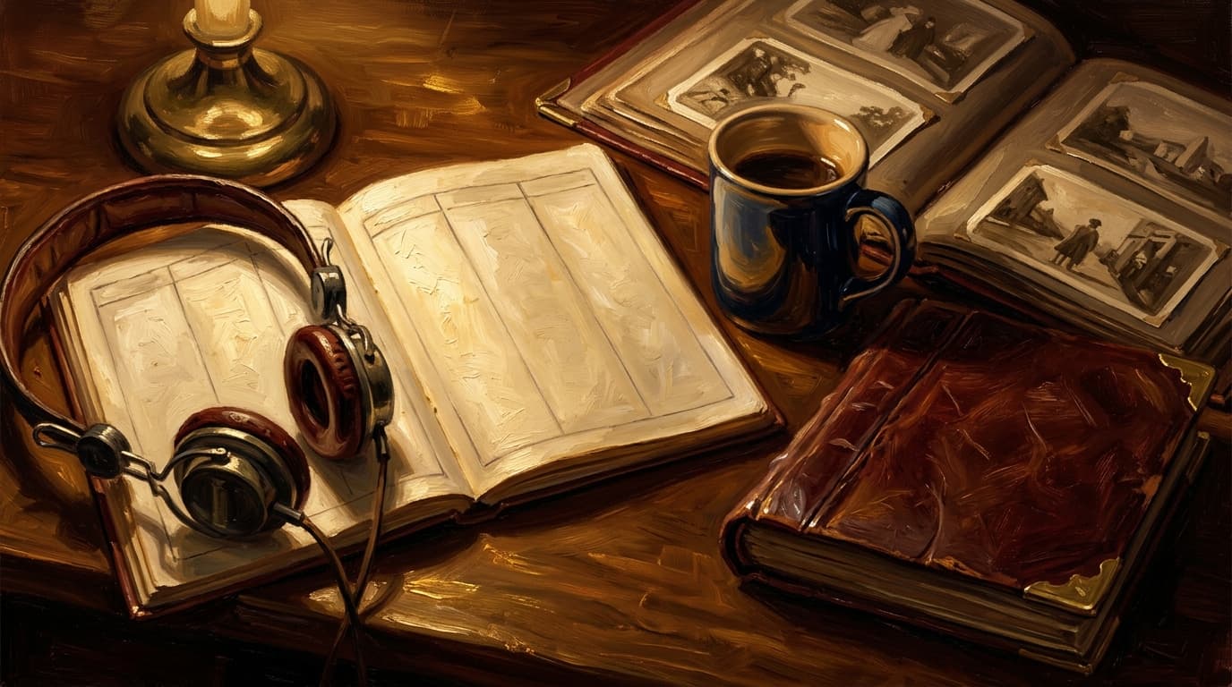 Painterly editorial illustration for "CLEP US History II for working adults: turning lived experience into exam recall"