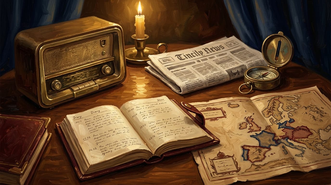 Painterly editorial illustration for "The World Wars and Cold War on CLEP Western Civilization II: 1914 to 1991 through European eyes"